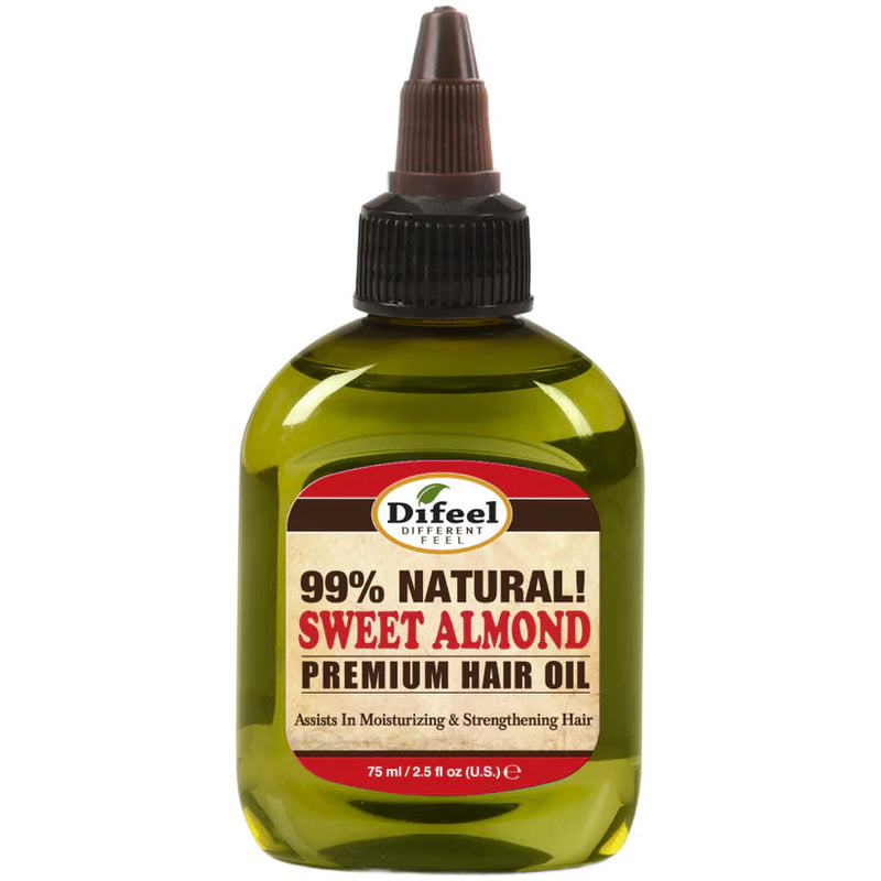 Difeel Premium Natural Hair Oil - Sweet Almond Oil 2.5 oz.