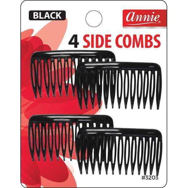 ANNIE SIDE COMB (S) BLACK 4CT #03203