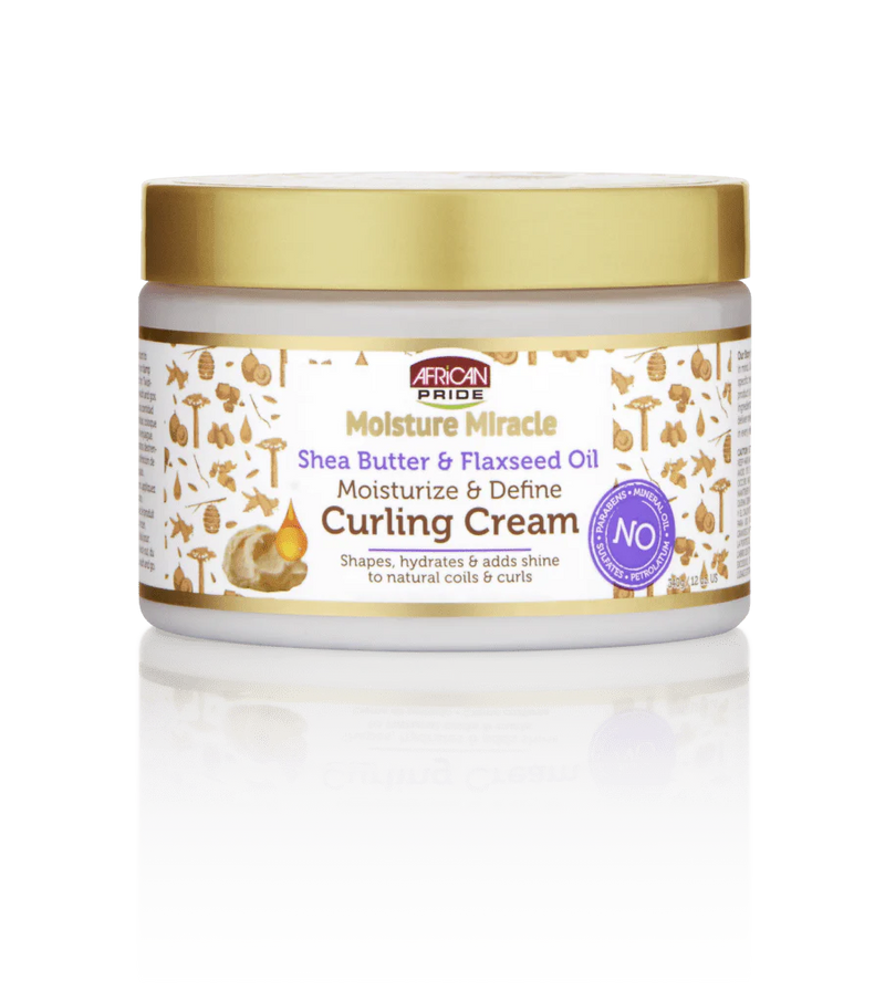 African Pride Moisture Miracle Shea Butter & Flaxseed Oil Curling Cream 12oz