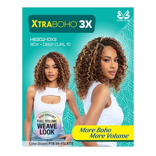 Bobbi Boss Crochet Braids Xtra Boho Box Deep Curl 10" 3X
