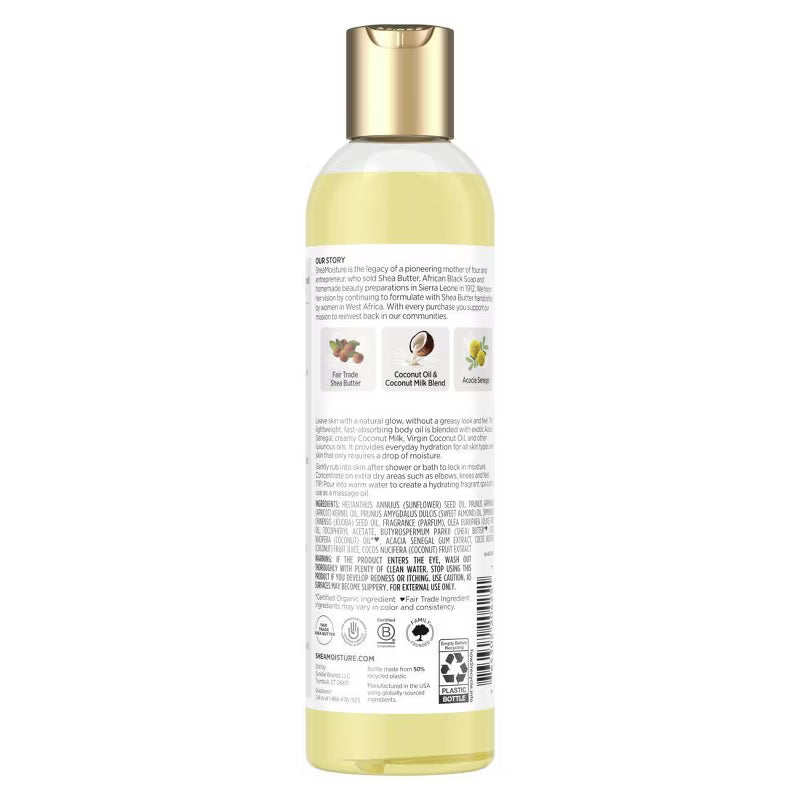 Shea Moisture 100% Virgin Coconut Oil Daily Hydration Body Oil, 8oz