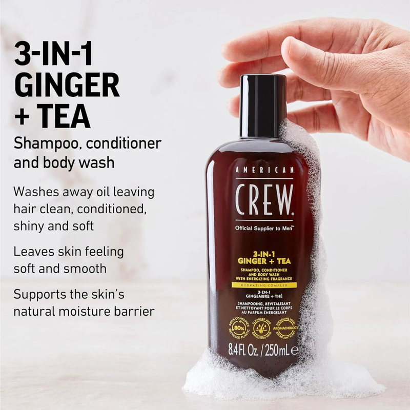 American Crew 3-in-1 Ginger & Tea 8.4oz