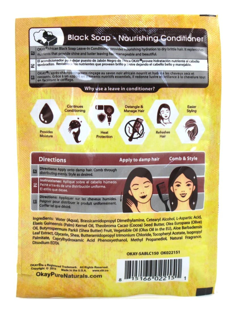 Okay Leave-In Deep Conditioning Packettes Black Soap 1.25fl oz